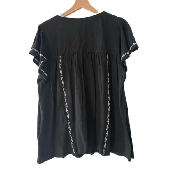 Alexandrine Embroidered Anthropologie Blouse Fluttering Sleeves Size XL NWT - Picture 2 of 6